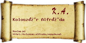 Koloszár Alfréda névjegykártya